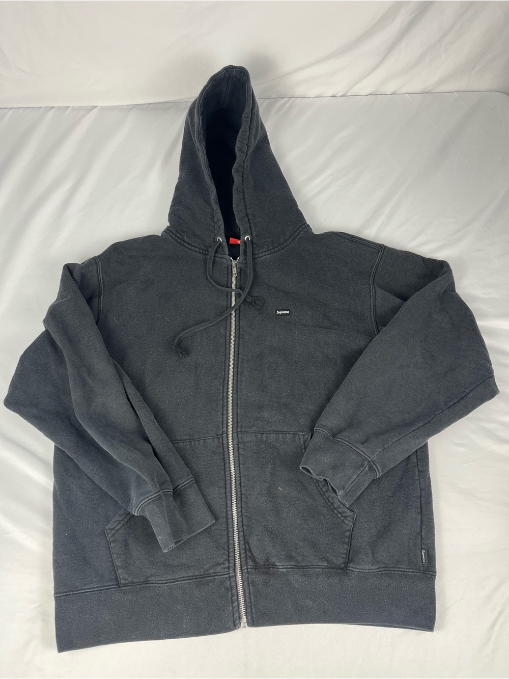 Supreme Black Full-Zip Hooded Sweatshirt